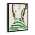 thumbnail image 4 of Stupell Industries Woman in Green Stripes People Painting Black Floater Framed Canvas Art Print Wall Art, 17 x 21, 4 of 10