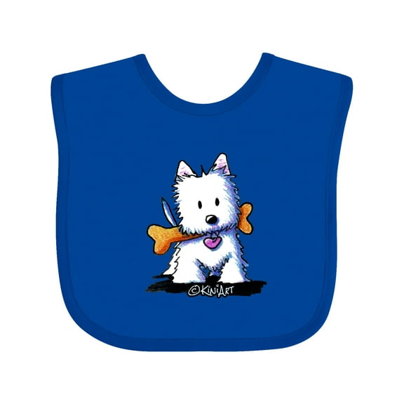 Inktastic Kiniart Westie with Bone Boys or Girls Baby Bib