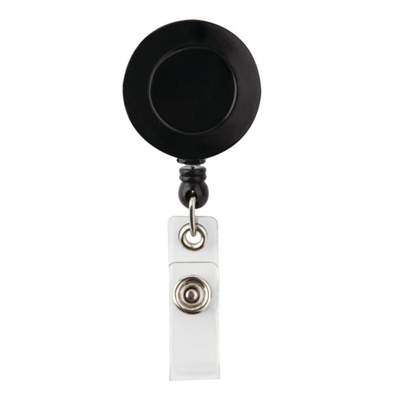 Office Depot Swivel Alligator Clip Badge Reel, Black, XS12035