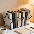 thumbnail image 5 of AYktou Desktop Magazine Rack, Ironwork Five Pointed Star Decorative Shelf Black Iron Wire Desktop Organizer Magazine Holder, 5 Compartments Storage Shelf for Office Home Desk, Office Supplies, 5 of 7