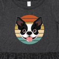 thumbnail image 4 of Inktastic Boston Terrier Dog Retro Sunset Girls Toddler Dress, 4 of 5