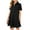 Black, variant on ZZwxWA Womens Summer Fashion T-Shirt Dress Casual Half Open Shirt Hem Ruffle Button Solid Color Dress Loose Pleated Mini Dresses