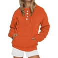 thumbnail image 5 of Women's Hoodies & Sweatshirts Spring And Autumn Sweatshirt With Buttons,Orange Women's Hoodies & Sweatshirts M, 5 of 7
