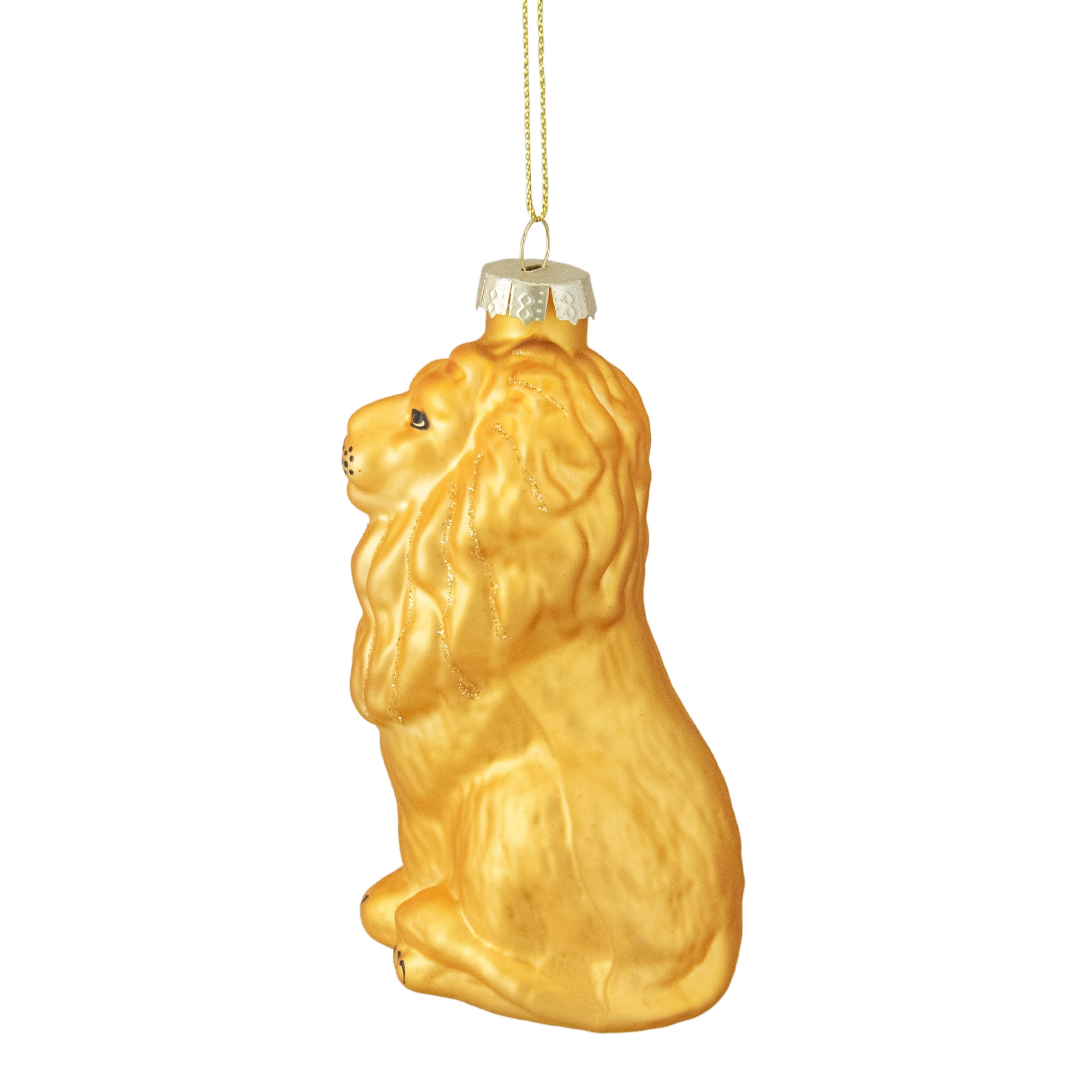 Northlight Standing Lion Glass Christmas Ornament - 4.25" - Golden Yellow