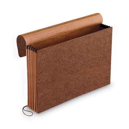 Standard Expanding Wallet with Fiber Gussets 5.25 Expansion 1 Section Elastic Cord Closure Legal Size Red Fiber | Bundle of 10 Each
