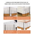 thumbnail image 6 of Orange,Wrap Around Bed Skirts for Queen Bed 18" Drop,Bed Skirt with Adjustable Elastic Belt Dust Ruffle Bed Valance for Bedroom Hotel Modern Abstract Geometric Patchwork Stripes Art Bed Frame Cover, 6 of 7