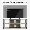 thumbnail image 3 of Luku Industrial Farmhouse TV Stand for 65"+ TVs, Gray Media Console with Mesh Doors & Storage Shelves, 3 of 9