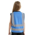 thumbnail image 2 of TiaoBug Kids Boys Girls Sleeveless Zipper Safety Vest High Visibility Reflective Volunteer Waistcoat A Blue 4-6, 2 of 7