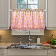 thumbnail image 2 of Yayeee Kitchen Curtains Tier Pair Light Filtering 27"x24" Rod Pocket Short Cafe Window Panel, Gradient Pink Stars, 2 of 7