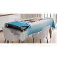 thumbnail image 1 of Winter Tablecloth, Traveling Themed Snowy Image Ski Baggage Items Blue Vintage Car Holiday Photograph, Rectangular Table Cover for Dining Room Kitchen, 60 X 84 Inches, Multicolor, by Ambesonne, 1 of 3
