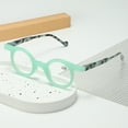 thumbnail image 5 of Women Green Small Round Reading Glasses 3.50 Men Retro Personalized Spring Hinges Candy Color Presbyopic Glasses +3.50, 5 of 5