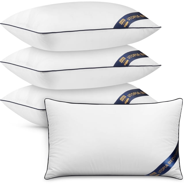Juego de ropa de cama Utopia, 4 unidades, 30 x 50 cm, color blanco