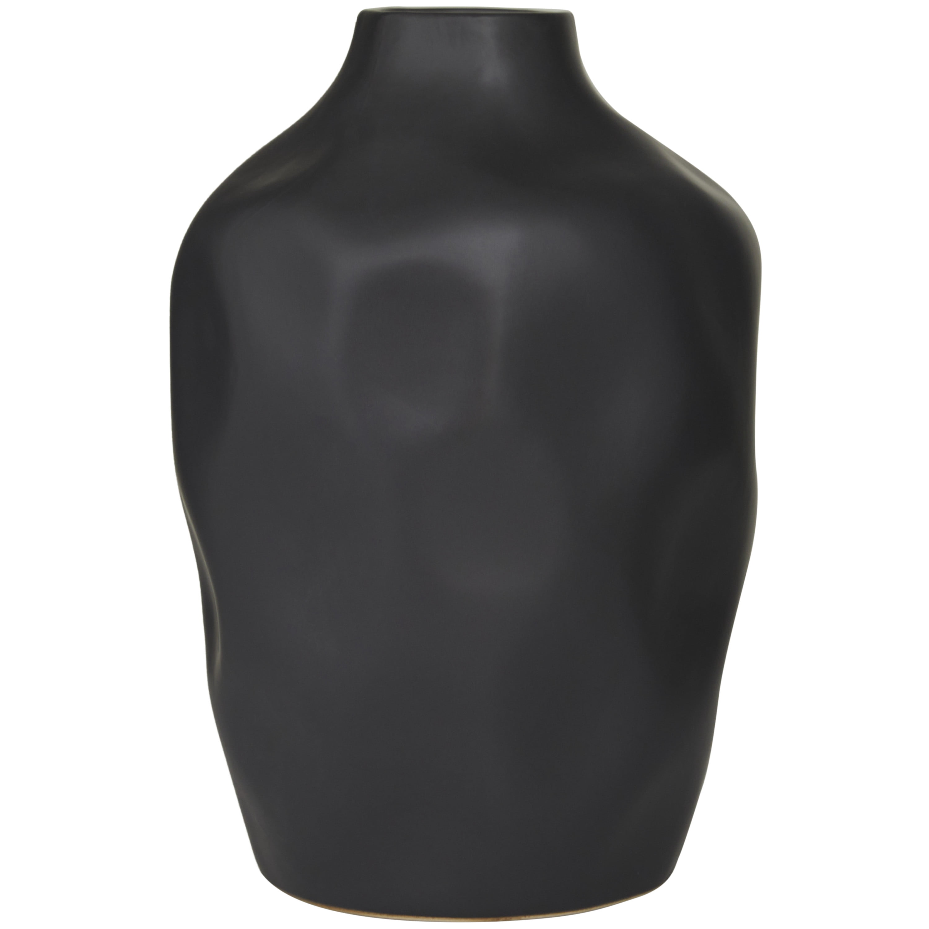 CosmoLiving by Cosmopolitan 9"W, 14"H Ceramic Modern Vase, Black, 1-Piece