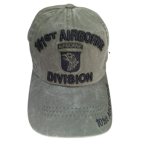 US Military 101st Airborne Division Green Pigment Washed Baseball Hat Cap