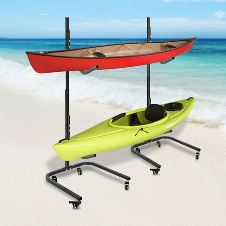 VEVOR Kayak Storage Rack for 2,Kayak Rack Heavy Duty Freestanding Stand Carrier for Kayaks SUP Paddle Boards and Canoes