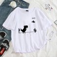 thumbnail image 3 of Camiseta de mujer Harajuku con dibujos de dinosaurios de los años 90, camisetas para mujer, cuello redondo, ropa de verano de manga corta blanca para mujer 2021 3XL, 3 of 5