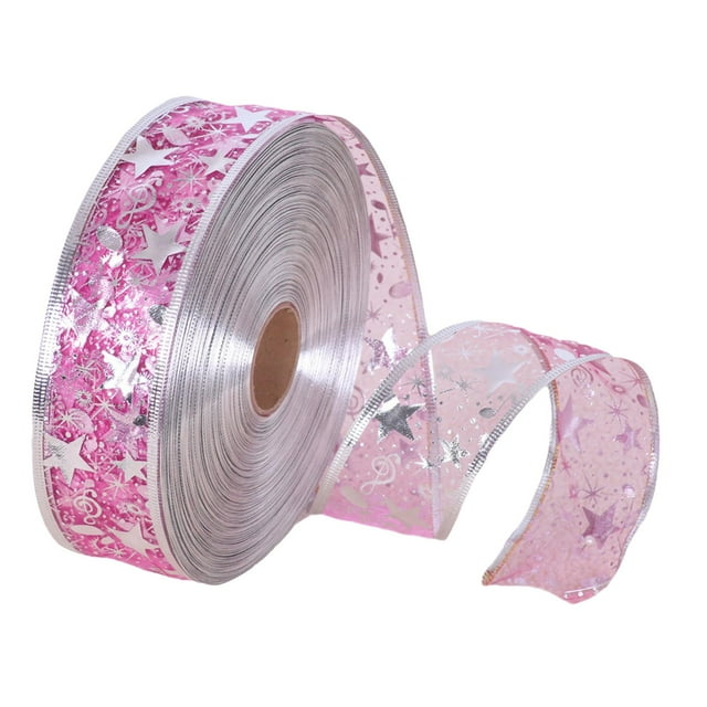 Christmas Ribbon Durable Xmas Ribbons for Bow Making Holiday Craft Projects Rose Red