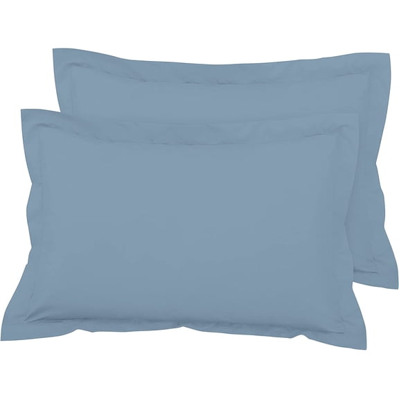 Royale Linens Pillow Shams 2 Pack Euro Size 26x26 Inch - Brushed 1800 Microfiber - Bed Pillow Shams Wrinkle & Fade Resistant Super Soft and Cozy - Envelope Closure - Oxford PillowCase (Euro,Lake Blue) Lake Blue Euro (26'x26')