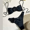 thumbnail image 3 of Conjunto de Bikini de cintura alta para mujer, traje de baño de dos piezas con realce cruzado, color marrón, 2024, 3 of 5