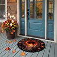 thumbnail image 6 of 3D Halloween Round Rug Fire Gate Skull Bone Candle Design Velvet Non- Washable Area Rug for Halloween Party 31.5 in H, 6 of 6