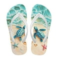 thumbnail image 2 of FUIALDOLG Girls Boys Beach Sea Turtles Print Flip Flops Sandals Kids Water Shoes - Thong Beach Slides Slip On Quick Dry (Toddler-Little Kid) Size 12.5, 2 of 7