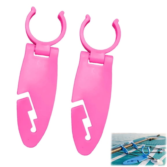 Paddle Board Clips, Fixing Clamps for Paddle Holder, Easy Install Kayak Canoe Accessory (Pink-2PC)