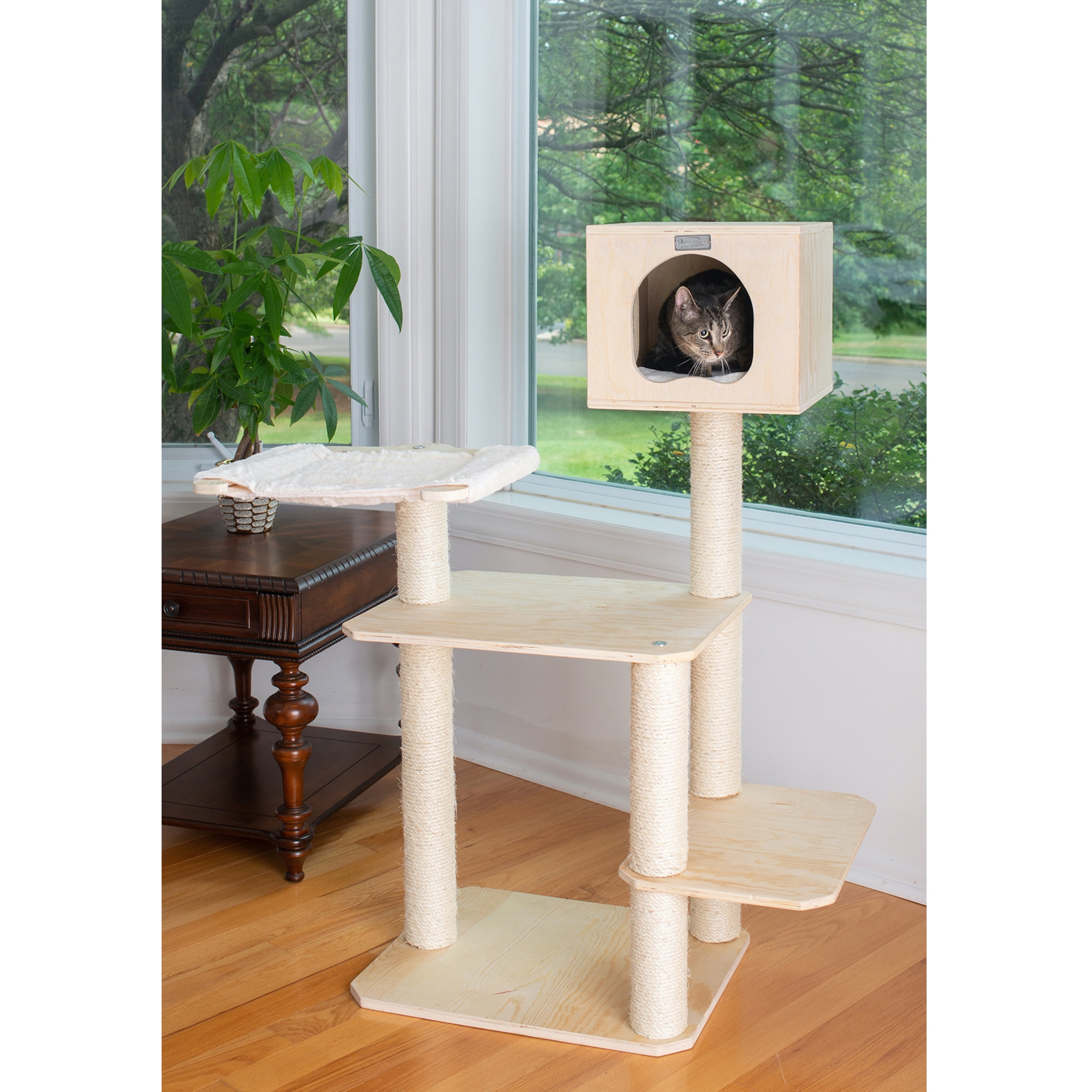 Armarkat Model Premium Scotch Pine, Solid Wood Cat Tree, 50" Tall S5103