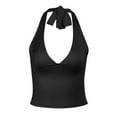 thumbnail image 3 of Beach Vacation Clothes for Women Bra Top Tops for Women Cropped Athletic Top Cropped Camisole Blank Muscle Button Crops Tops Long Memory Girl Girl Design Your Own Tie Back Black L, 3 of 4