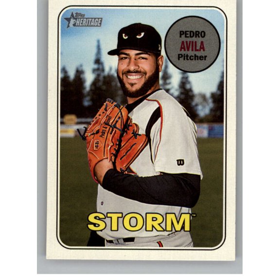 Collectible 2018 Topps Heritage Minors #157 Pedro Avila Lake Elsinore Storm RC Rookie MLB Baseball Trading Card