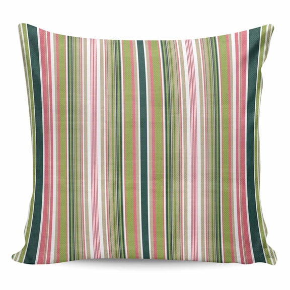 Colorful Striped Pillow Covers 16x16 Inch Decorative Throw Pillow Cover, Sage Green Pink White Vertical Lines Sofa Pillowcases Accent Cushion Case Home Decor Bedroom Living Room
