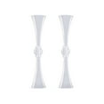 thumbnail image 7 of Efavormart 2 Pack | 27" Clear Crystal Embellishment Trumpet Table Centerpiece, Reversible Plastic Flower Vase, 7 of 7