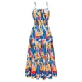 thumbnail image 3 of WILLBEST Vestidos Casuales Para Mujer Verano Vestido Casual Para Mujer Europa Y Estados Unidos Vestido Estampado De Verano Sin Mangas Tirantes Finos Vestido De Playa Plisado Con Volantes, 3 of 3
