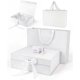 thumbnail image 1 of Juego de Cajas de Regalo, Con Caja de Regalo(34 * 25 * 12.5 CM)+ Bolsa de Regalo,con Bodas y Fiestas, Bridal shower, Boda, Halloween, Navidad (Blanco), 1 of 4