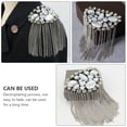 thumbnail image 2 of FRCOLOR 1Set Ladies Brooch Rhinestone Tassel Shoulder Epaulet Silver Exaggerated Design Clothing Accessories, 2 of 6