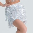 thumbnail image 4 of Miqool Sequin Skirt for Women Sparkly Glitter Tassel Sequin Dance Skirt Elastic High Waist Stretchy Bodycon Mini Skirts for Club Night Out Party, 4 of 4