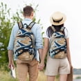 thumbnail image 4 of Disketp Airplane World Map Adventure print Canvas Backpack Lightweight Travel Daypack Student Rucksack Laptop Backpack-, 4 of 5