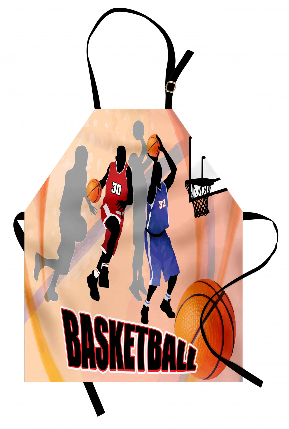 Basketball Apron Basketball Action Players on Abstract Background ...