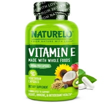 NATURELO Vitamin E - 180 mg (300 IU) of Natural Mixed Tocopherols from Organic Whole Foods - Supplement for Healthy Skin, Hair, Nails, Immune & Eye Health - Non-GMO, Soy free - 90 Vegan Capsules