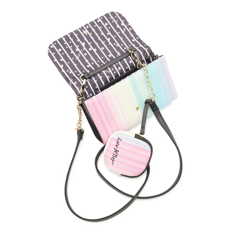 Luv Betsey Johnson Pink Purple Ombré Bag Wallet