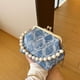 thumbnail image 2 of Bolso Hombro Mezclilla para Mujer Con Cruzado Asa Superior Perlas () Azul, 2 of 4
