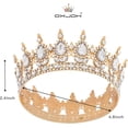 thumbnail image 5 of Papapt Crown for Women, KC Gold Rhinestone Queen Crown, Elegant Tiara for Bridal, Birthday & Costume Events, Crystal Princess Hair Accessories, 5 of 9