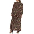 thumbnail image 3 of Mengpipi Women's Plus Size Casual Long Sleeve Crewneck Dress Flowy Tiered Loose Maxi Dress with Pockets 1X-5X, 3 of 4