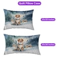 thumbnail image 5 of Hello Winter Miniature American Shepherd Welcome Snowy Night Watercolor Vintage Quilt Pillowcase MAS Dog Lover Gifts Throw Pillow Cover Bed Home Decor - 01011, 5 of 5