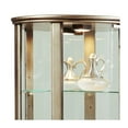thumbnail image 3 of Lighted Hardwood Half Round 5 Shelf Curio Cabinet in Aged Silver Finish, 3 of 5