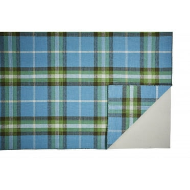 HomeRoots 8' X 10' Blue Green And Black Abstract Hand Woven Stain Resistant Area Rug