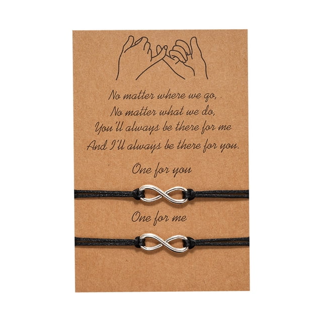 Minnieouse Conjunto de de la amistad, cadena de mano, correa de promesa, resistente al desgaste, joyería ligera para parejas, gran regalo, fácil Ropa, zapatos y accesorios Miscelánea Negro