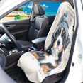 thumbnail image 3 of XYZCANDO Car Seat Cover Auto Protector, Compatible with Van Front Seats, Car Seat Towel Cover Fit for Trucks SUVs(Bernese Mountain Puppy in Snow 1pcs), 3 of 6
