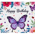 thumbnail image 4 of Floral Butterfly Themed Happy Birthday Banner Background Party Decorations Photography Props Backdrop for Birthday Party Celebration Photo Booth Decors, 4 of 7
