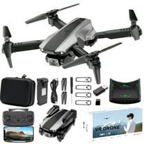 AuroraX 1080p Drone with Vr Goggles and Dual Camera Fpv Hover Drones with 3d Flips 3 Speed Modes One Key Take Off/Land Foldable Quadcopter Toy Gift for Adults and Boys Girls