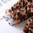thumbnail image 6 of IDOPIP Kids Girls Fall Winter Leopard Faux Fur Hooded Coat Jacket Thick Fleece Windproof Parka Outwear, 6 of 7